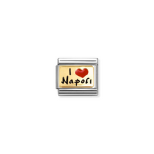 Load image into Gallery viewer, COMPOSABLE CLASSIC LINK 030231/79 I LOVE NAPOLI IN 18K GOLD AND ENAMEL