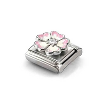 Load image into Gallery viewer, COMPOSABLE CLASSIC LINK 330321/17 PINK FADE FLOWER IN 925 SILVER, ENAMEL & CZ
