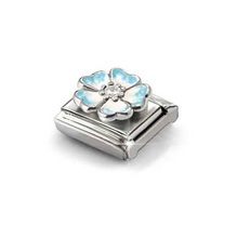 Load image into Gallery viewer, COMPOSABLE CLASSIC LINK 330321/16 BLUE FADE FLOWER IN 925 SILVER, ENAMEL & CZ