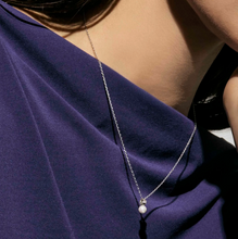 Load image into Gallery viewer, PEARLS LOOP NECKLACE 242902/043 PEARL CIRCLE PENDANT IN SILVER