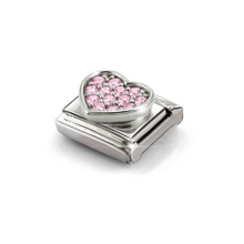 Load image into Gallery viewer, COMPOSABLE CLASSIC LINK 330322/25 PINK HEART CZ IN SILVER
