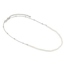 Load image into Gallery viewer, SIREN DREAM NECKLACE 243316/064 HALF PEARLS ON SILVER CHAIN