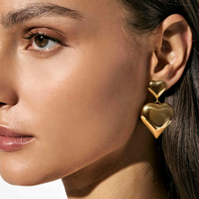 Load image into Gallery viewer, WEAR & STYLE EARRINGS 134515/004 S/STEEL LARGE HEART PENDANTS
