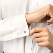 Load image into Gallery viewer, VIRTUS CODE CUFFLINKS 1330109/007 BLACK DIAMOND IN BRUSHED STAINLESS STEEL