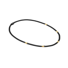 Load image into Gallery viewer, BOLD STEEL NECKLACE 133215/044 BLACK CHAIN WITH YELLOW PVD