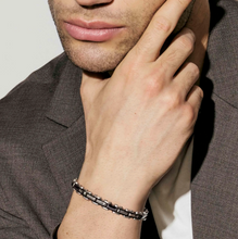 Load image into Gallery viewer, VIRTUS CODE BRACELET 1330100/030 SATIN BLACK & STAINLESS STEEL DETAILS