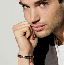 Load image into Gallery viewer, VIRTUS CODE BRACELET 1330101/030 WIDE SATIN BLACK & SILVER