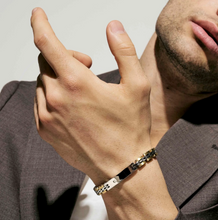 Load image into Gallery viewer, VIRTUS CODE BRACELET 1330103/057 MIXED METAL CHAIN WITH PLATE & DIAMOND