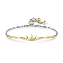 Load image into Gallery viewer, MILLELUCI REFINED BRACELET WITH CZ 028018/039 GOLD CROWN WITH CZ