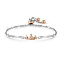 Load image into Gallery viewer, MILLELUCI REFINED BRACELET WITH CZ 028017/039 ROSE GOLD CROWN WITH CZ
