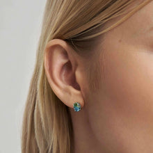 Load image into Gallery viewer, SYMBIOSI EARRINGS 240806/025 SILVER WITH BLUE AND GREEN TWO-TONE STONES