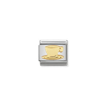 Load image into Gallery viewer, COMPOSABLE CLASSIC LINK 030109/05 COFFEE CUP SYMBOL IN 18K GOLD