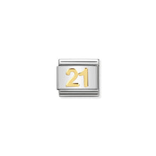 Load image into Gallery viewer, COMPOSABLE CLASSIC LINK 030109/36 NUMBER 21 SYMBOL IN 18K GOLD