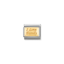 Load image into Gallery viewer, COMPOSABLE CLASSIC LINK 030121/33 I LOVE FAMILY IN 18K GOLD