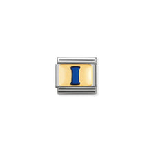 Load image into Gallery viewer, COMPOSABLE CLASSIC LINK 030201/09 BLUE LETTER I IN 18K GOLD & ENAMEL