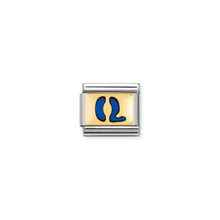 Load image into Gallery viewer, COMPOSABLE CLASSIC LINK 030201/17 BLUE LETTER Q IN 18K GOLD & ENAMEL