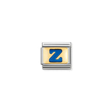 Load image into Gallery viewer, COMPOSABLE CLASSIC LINK 030201/26 BLUE LETTER Z IN 18K GOLD & ENAMEL