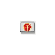 Load image into Gallery viewer, COMPOSABLE CLASSIC LINK 030203/08 BASKETBALL IN 18K GOLD & ENAMEL