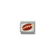 Load image into Gallery viewer, COMPOSABLE CLASSIC LINK 030203/09 FOOTBALL IN 18K GOLD & ENAMEL