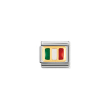 Load image into Gallery viewer, COMPOSABLE CLASSIC LINK 030234/21 ITALY FLAG IN 18K GOLD AND ENAMEL