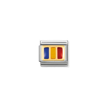 Load image into Gallery viewer, COMPOSABLE CLASSIC LINK 030234/26 ROMANIA FLAG IN 18K GOLD AND ENAMEL