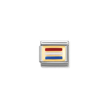 Load image into Gallery viewer, COMPOSABLE CLASSIC LINK 030234/32 LUXEMBOURG FLAG IN 18K GOLD AND ENAMEL