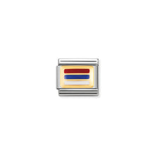 Load image into Gallery viewer, COMPOSABLE CLASSIC LINK 030234/44 SERBIA FLAG IN 18K GOLD AND ENAMEL
