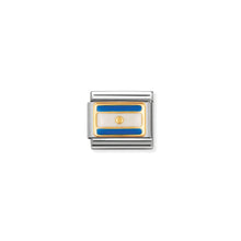 Load image into Gallery viewer, COMPOSABLE CLASSIC LINK 030235/03 ARGENTINA FLAG IN 18K GOLD AND ENAMEL