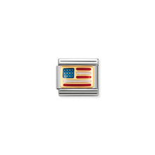 Load image into Gallery viewer, COMPOSABLE CLASSIC LINK 030235/04 USA FLAG IN 18K GOLD AND ENAMEL