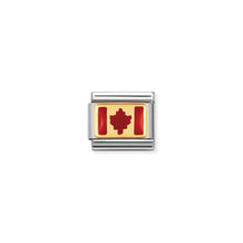 Load image into Gallery viewer, COMPOSABLE CLASSIC LINK 030235/05 CANADA FLAG IN 18K GOLD AND ENAMEL
