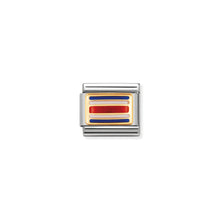 Load image into Gallery viewer, COMPOSABLE CLASSIC LINK 030235/11 COSTA RICA FLAG IN 18K GOLD AND ENAMEL