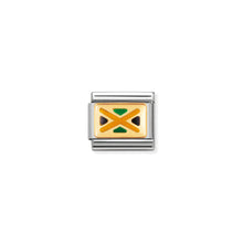 Load image into Gallery viewer, COMPOSABLE CLASSIC LINK 030235/16 JAMAICA FLAG IN 18K GOLD AND ENAMEL