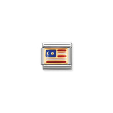 Load image into Gallery viewer, COMPOSABLE CLASSIC LINK 030236/06 MALAYSIA FLAG IN 18K GOLD AND ENAMEL