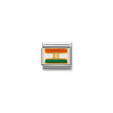 Load image into Gallery viewer, COMPOSABLE CLASSIC LINK 030236/17 INDIA FLAG IN 18K GOLD AND ENAMEL