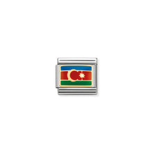 Load image into Gallery viewer, COMPOSABLE CLASSIC LINK 030236/19 AZERBAIJAN FLAG IN 18K GOLD AND ENAMEL