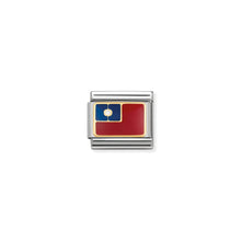 Load image into Gallery viewer, COMPOSABLE CLASSIC LINK 030236/22 TAIWAN FLAG IN 18K GOLD AND ENAMEL