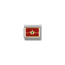 Load image into Gallery viewer, COMPOSABLE CLASSIC LINK 030237/20 MOROCCO FLAG IN 18K GOLD AND ENAMEL
