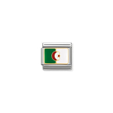 Load image into Gallery viewer, COMPOSABLE CLASSIC LINK 030237/21 ALGERIA FLAG IN 18K GOLD AND ENAMEL