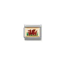 Load image into Gallery viewer, COMPOSABLE CLASSIC LINK 030273/40 WALES FLAG 18K GOLD RELIEF AND ENAMEL