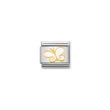 Load image into Gallery viewer, COMPOSABLE CLASSIC LINK 030278/03 WHITE BUTTERFLY 18K GOLD AND ENAMEL