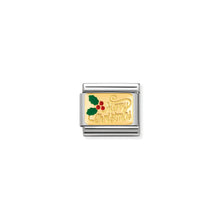 Load image into Gallery viewer, COMPOSABLE CLASSIC LINK 030282/17 MERRY CHRISTMAS 18K GOLD AND ENAMEL