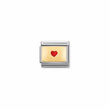 Load image into Gallery viewer, COMPOSABLE CLASSIC LINK 030284/50 SMALL HEART IN GOLD & RED ENAMEL