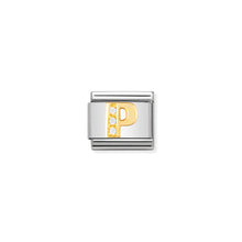 Load image into Gallery viewer, COMPOSABLE CLASSIC LINK 030301/16 LETTER P IN 18K GOLD AND CZ