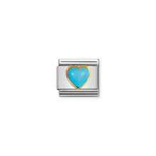 Load image into Gallery viewer, COMPOSABLE CLASSIC LINK 030501/06 HEART WITH TURQUOISE IN 18K GOLD