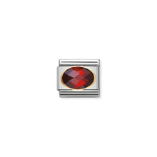Load image into Gallery viewer, COMPOSABLE CLASSIC LINK 030601/005 RED FACETED CZ IN 18K GOLD