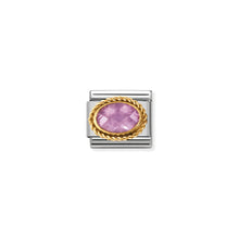 Load image into Gallery viewer, COMPOSABLE CLASSIC LINK 030602/003 PINK FACETED CZ WITH TWIST IN 18K GOLD