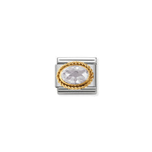 Load image into Gallery viewer, COMPOSABLE CLASSIC LINK 030602/010 WHITE FACETED CZ WITH TWIST IN 18K GOLD
