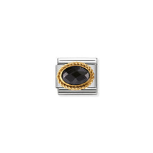 Load image into Gallery viewer, COMPOSABLE CLASSIC LINK 030602/011 BLACK FACETED CZ WITH TWIST IN 18K GOLD