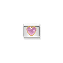 Load image into Gallery viewer, COMPOSABLE CLASSIC LINK 030610/003 PINK FACETED HEART CZ IN 18K GOLD