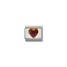 Load image into Gallery viewer, COMPOSABLE CLASSIC LINK 030610/005 RED FACETED HEART CZ IN 18K GOLD